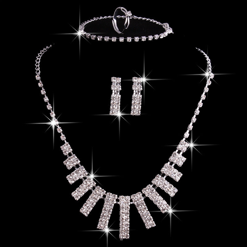 4-Piece Rhinestone Jewelry Set