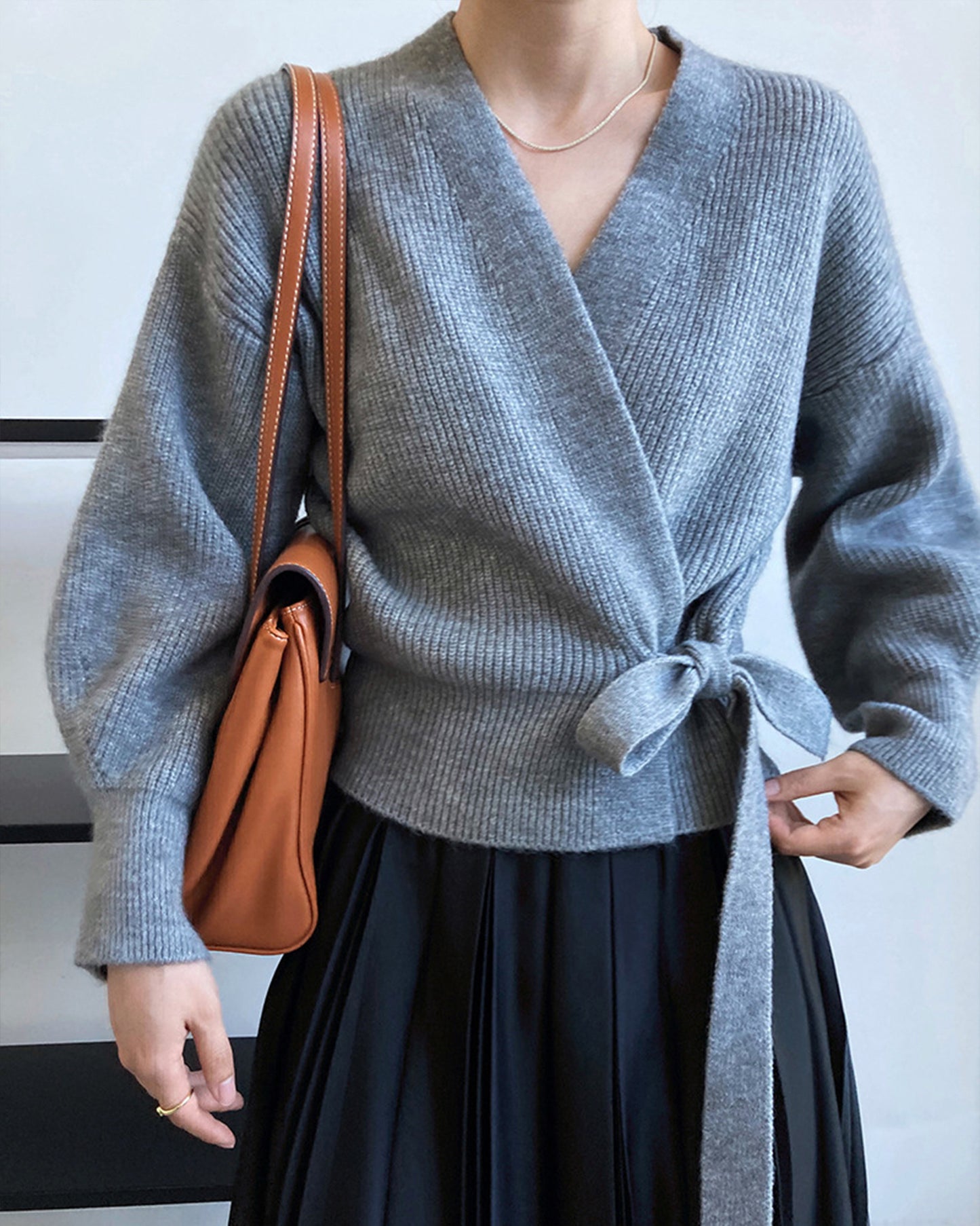 French Retro V-Neck Knit Cardigan