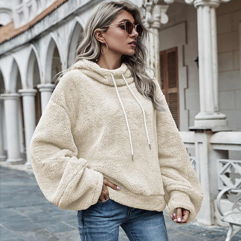 Women’s Hooded Plush Loose Sweater