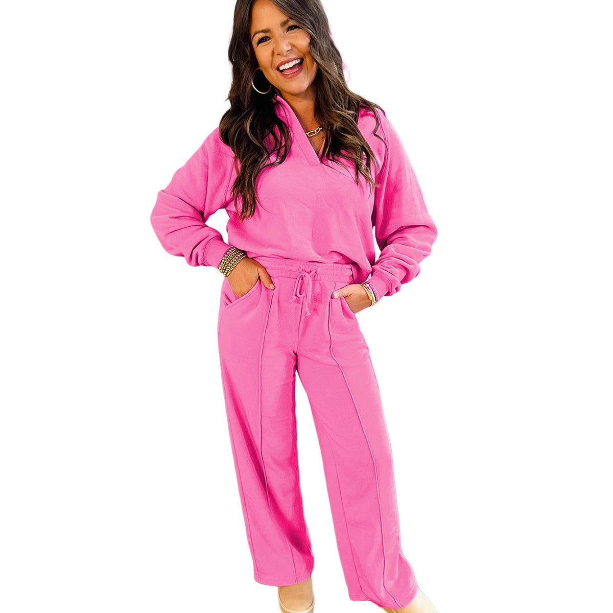 Sports Style All-match Casual Beauty Fashion Pullover Trousers Two Pieces