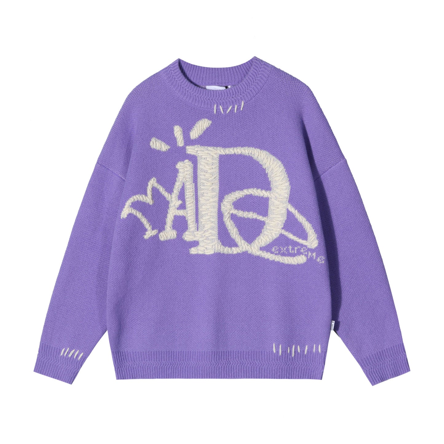 Vintage Street Funny Letter Hand Embroidered Sweater