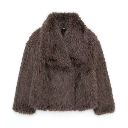 Women’s Winter Plush Fluffy Lapel Jacket