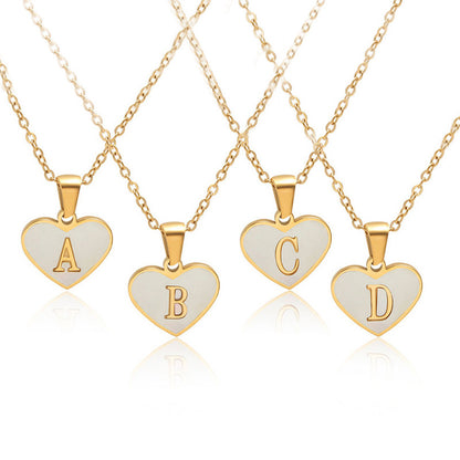 Heart-Shaped Letter Necklace