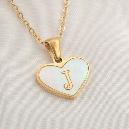 Heart-Shaped Letter Necklace