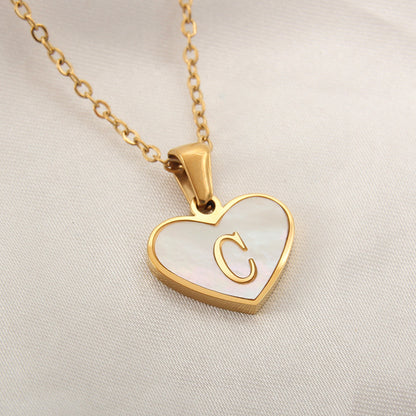 Heart-Shaped Letter Necklace