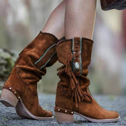 Woman Square Heel Shoe Booties