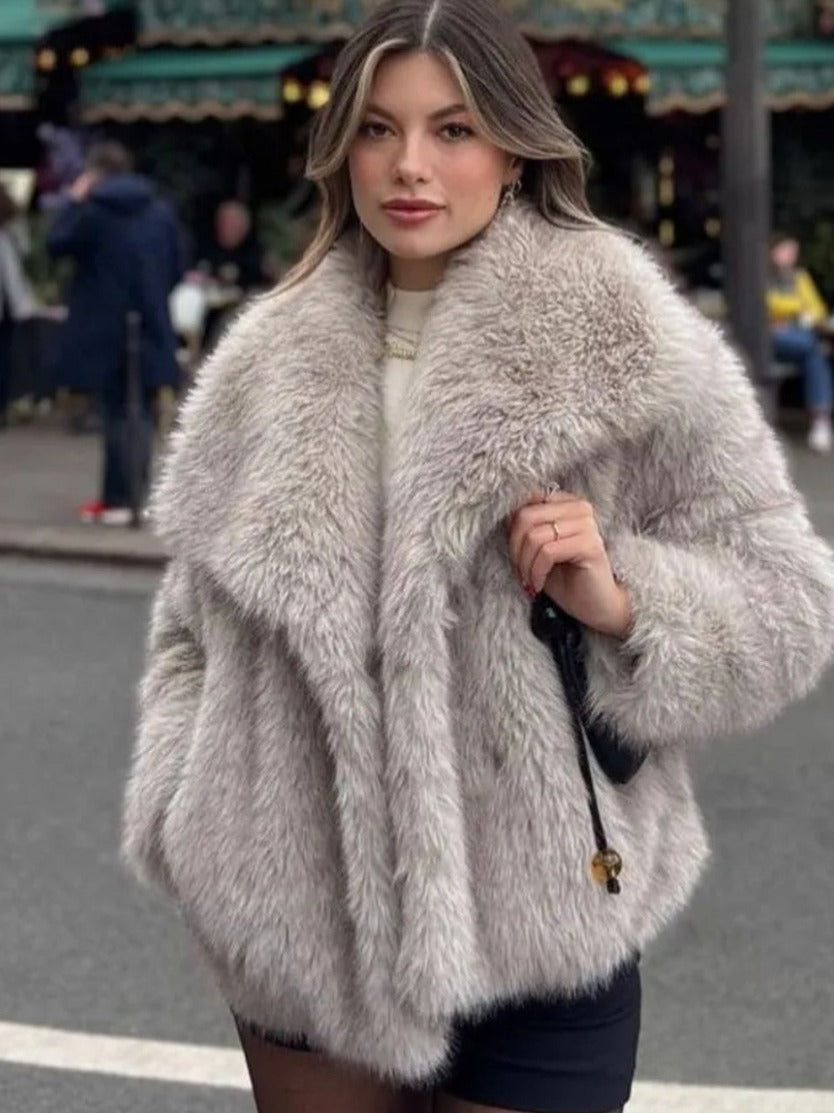 Women’s Winter Plush Fluffy Lapel Jacket