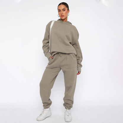 Hooded Long Sleeve Sweater Women's Clothing Fashion Casual Trousers Suit