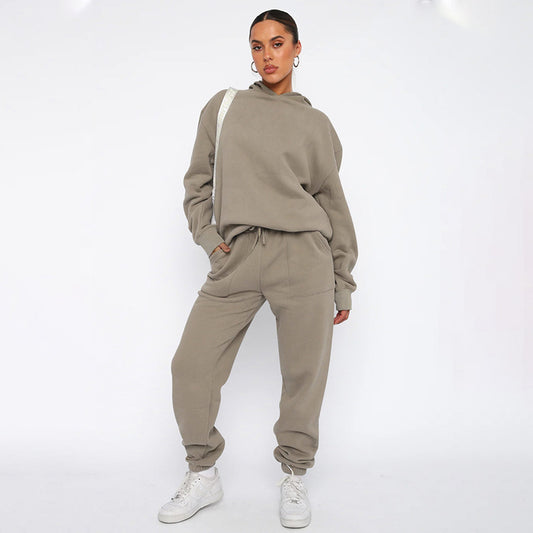 Hooded Long Sleeve Sweater Women's Clothing Fashion Casual Trousers Suit