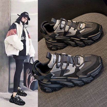 Shoes Women New Thick Soled Women S Shoes Versatile Sports Shoes Black Fashion Net Red Daddy Shoes Spring