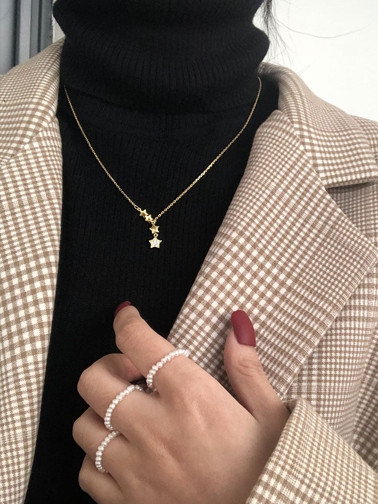 925 Sterling Silver Tassel Star Necklace