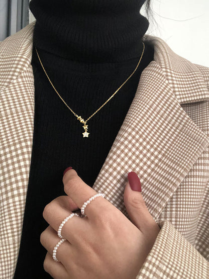 925 Sterling Silver Tassel Star Necklace