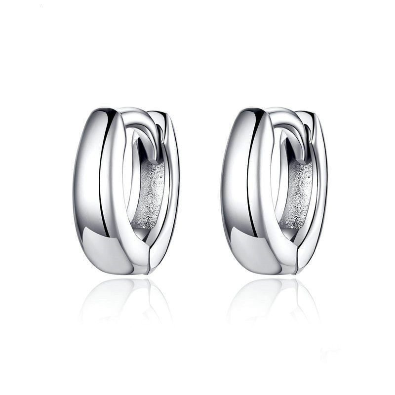 Bamoer 925 Sterling Silver Shiny Small Hoop Earrings