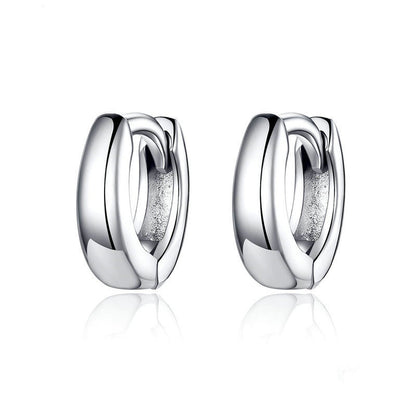 Bamoer 925 Sterling Silver Shiny Small Hoop Earrings