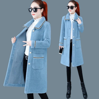 Mid-Length Faux Mink Fleece Coat