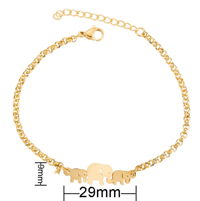 Gold Origami Elephant Charm Bracelet