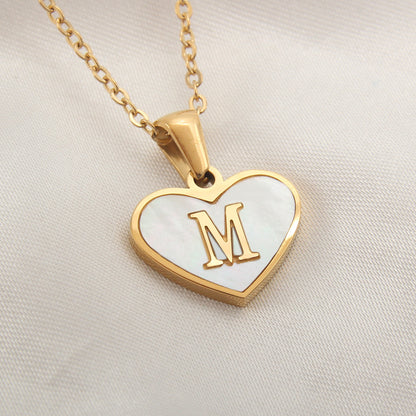 Heart-Shaped Letter Necklace