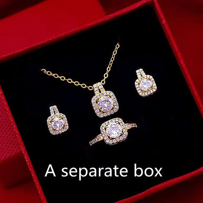 Zircon Pendant Necklace & Earring Set