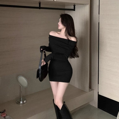 Pure Desire Off-shoulder Sweaters Dress Women
