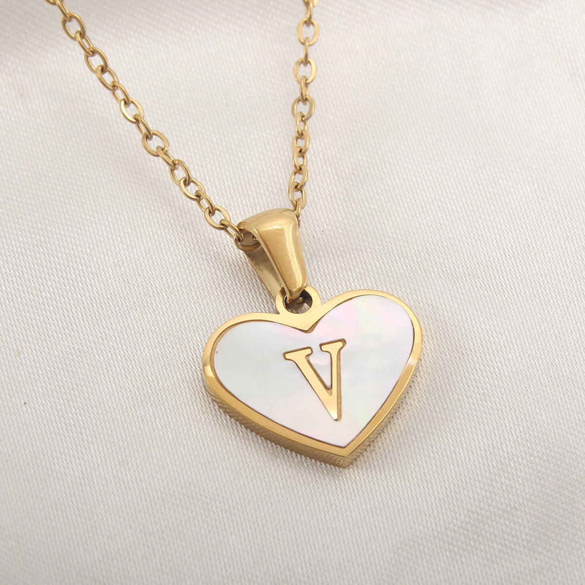 Heart-Shaped Letter Necklace