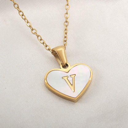 Heart-Shaped Letter Necklace