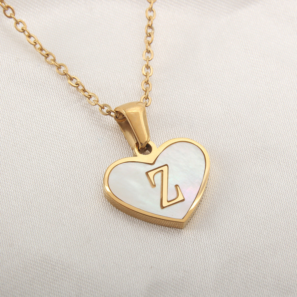 Heart-Shaped Letter Necklace