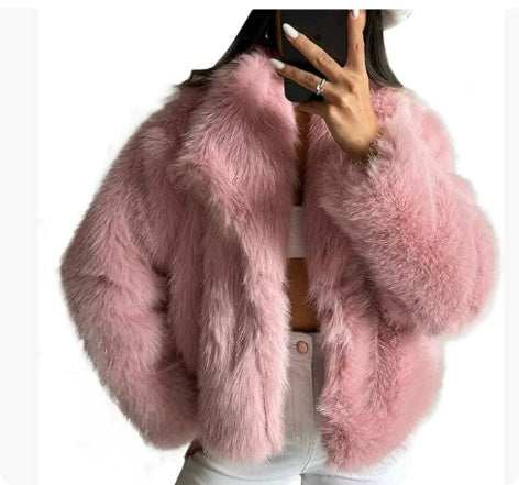 Women’s Winter Plush Fluffy Lapel Jacket