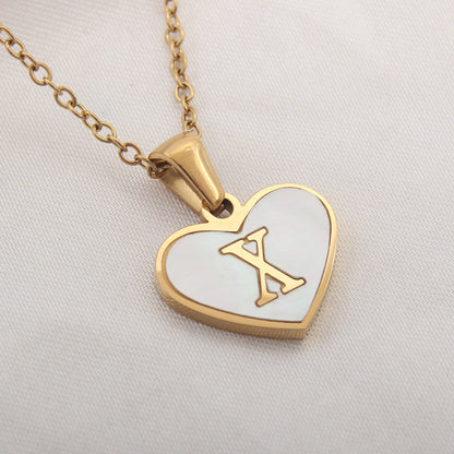 Heart-Shaped Letter Necklace