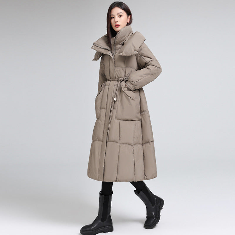 Knee-Length Padded Cotton Coat