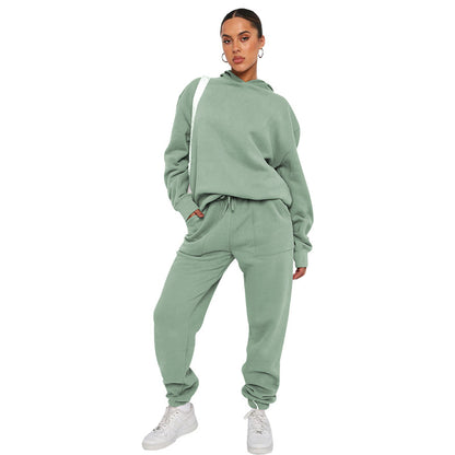 Hooded Long Sleeve Sweater Women's Clothing Fashion Casual Trousers Suit