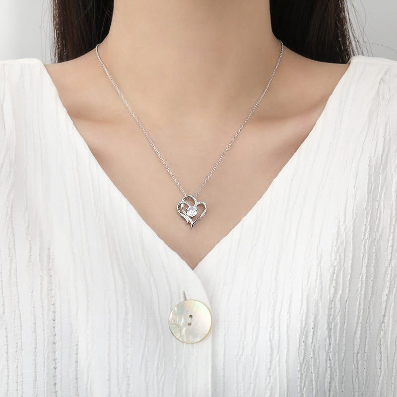 Zircon Double Heart Necklace