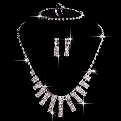 4-Piece Rhinestone Jewelry Set
