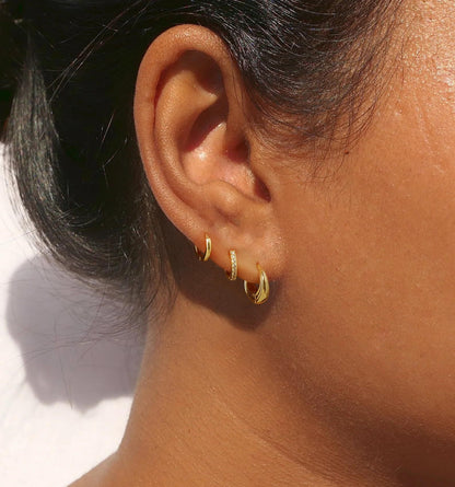 Gold Hoop Earrings 14K Goldwhite Gold Plated Earrings
