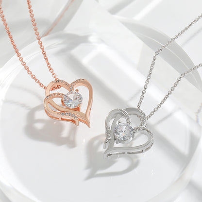 Zircon Double Heart Necklace
