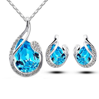 3-Piece Rhinestone Necklace & Earring Set
