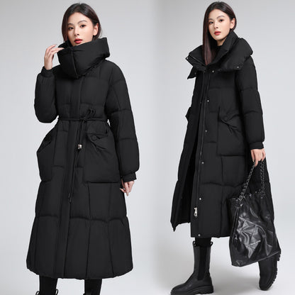 Knee-Length Padded Cotton Coat