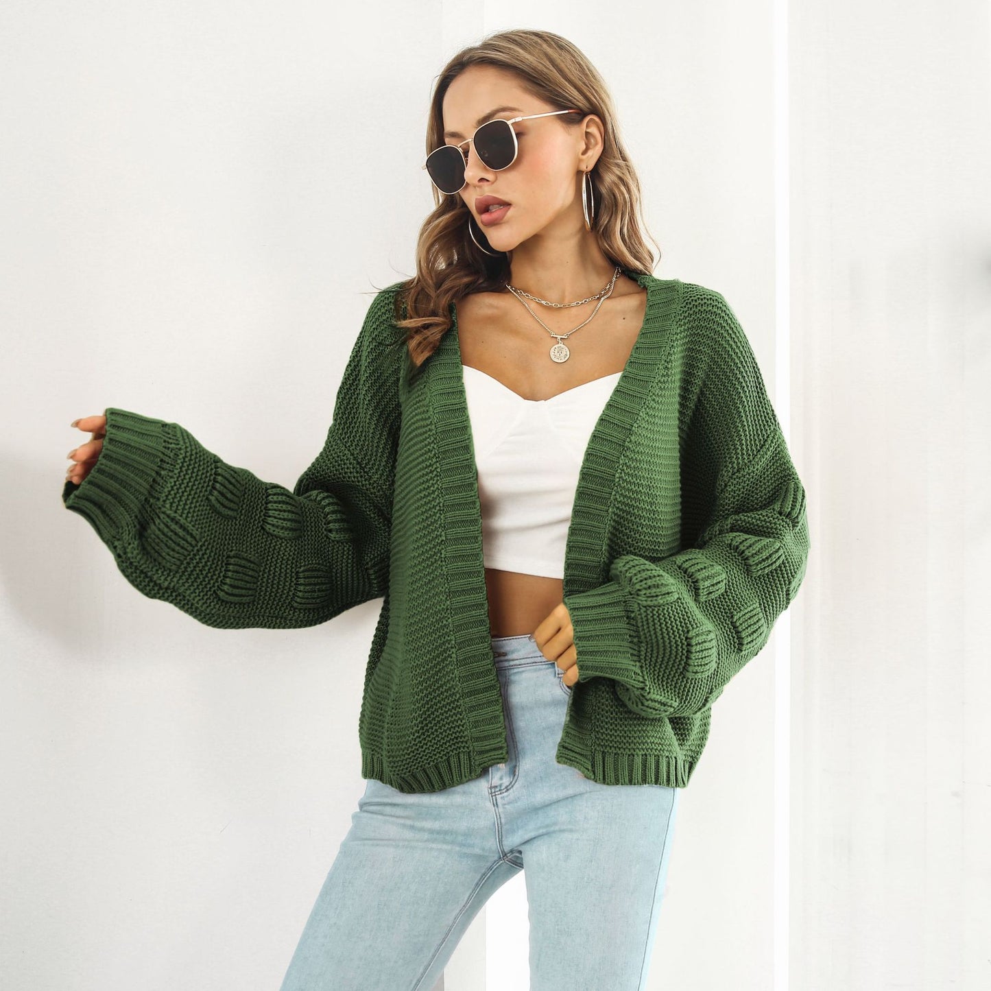 Women’s Puff Sleeve Knit Cardigan