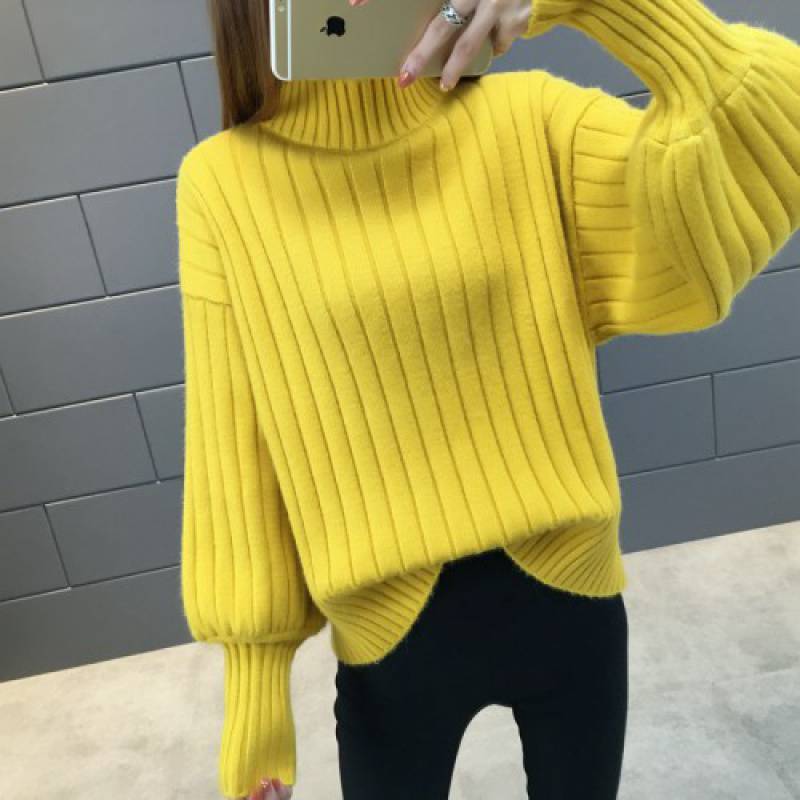 Turtleneck Sweater Spring And Autumn Pullover Loose Winter Knit