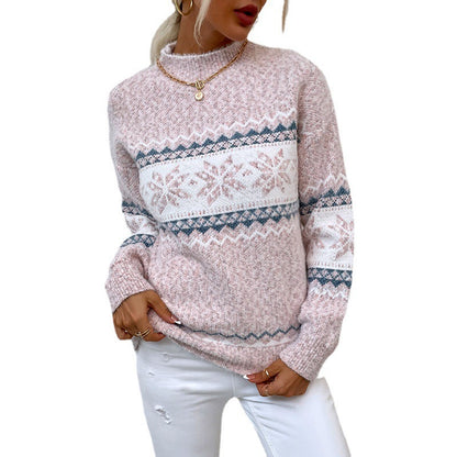 Snowflake Winter Turtleneck Sweater