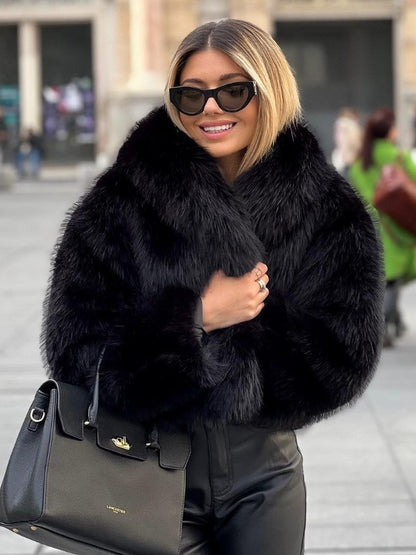 Women’s Winter Plush Fluffy Lapel Jacket