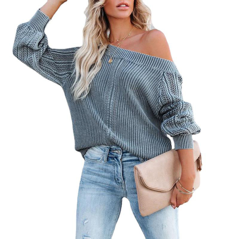 Women’s V-Neck Lantern Sleeve Sweater