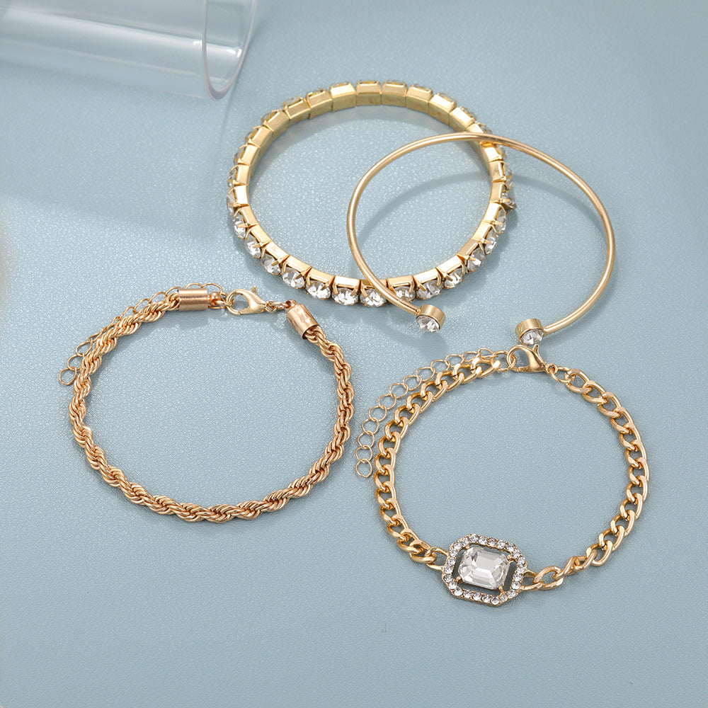 4-Piece Crystal Bracelet Set