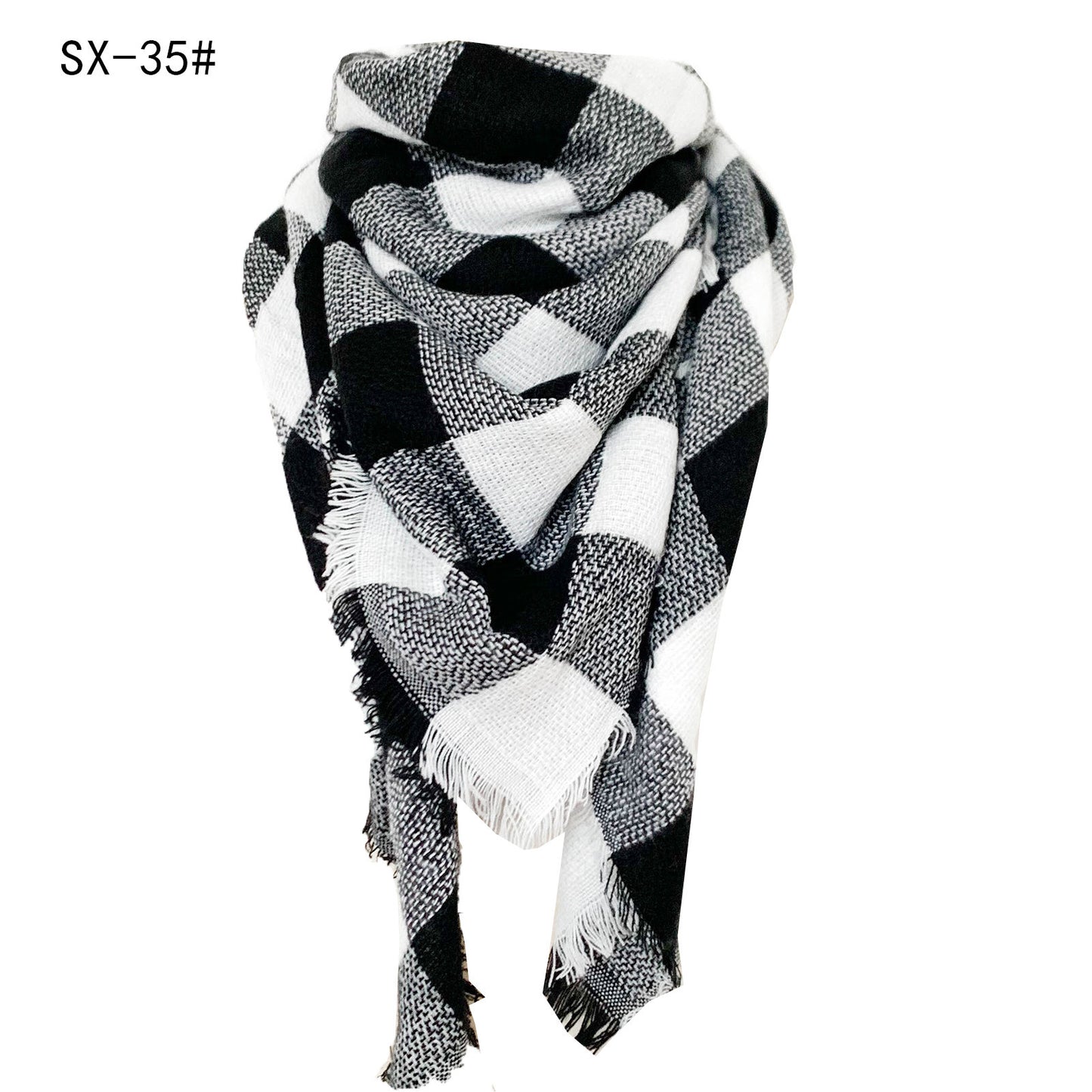 Cashmere-like Colorful Plaid Square Scarf