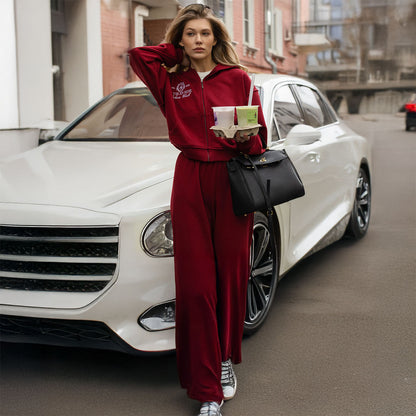 Women's Zipper Sweater Suit Leisure Sports