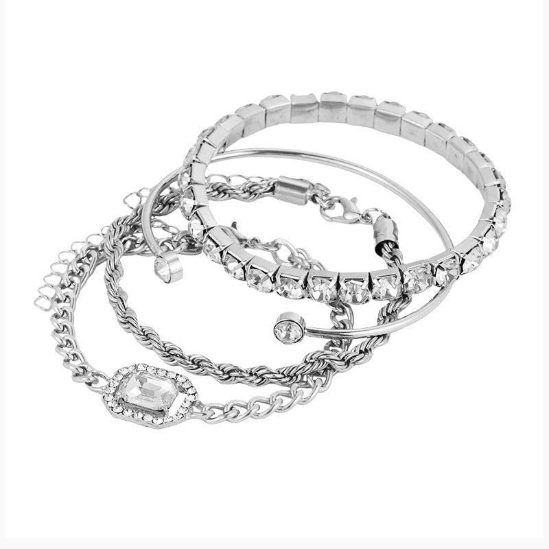 4-Piece Crystal Bracelet Set