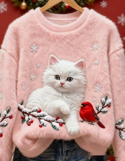 3D Digital Printed Flannel Sweatshirt Women