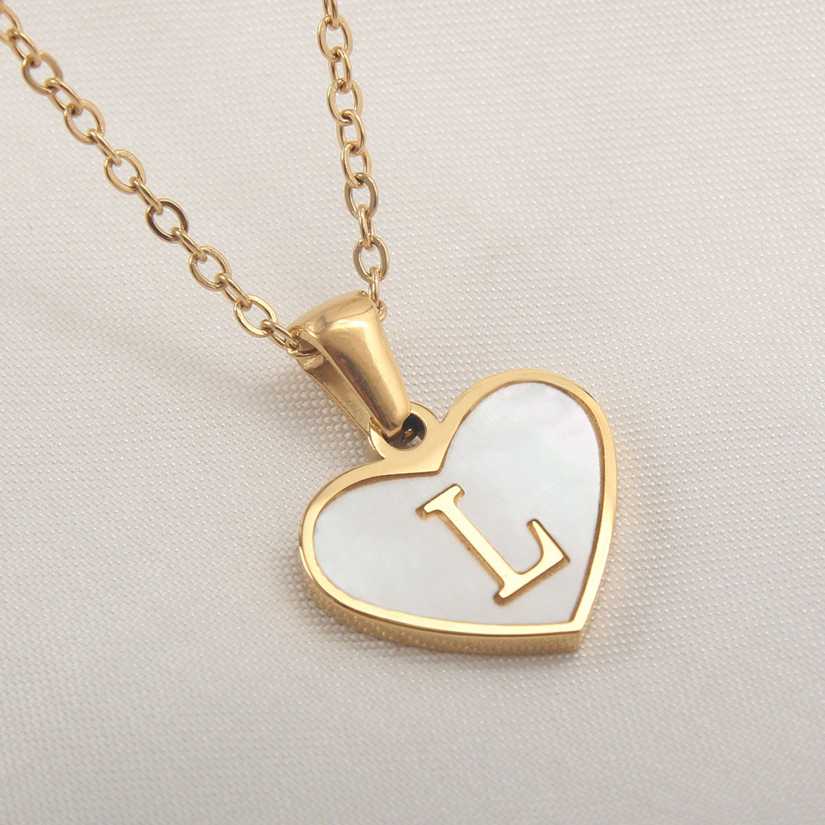 Heart-Shaped Letter Necklace