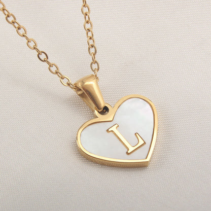 Heart-Shaped Letter Necklace