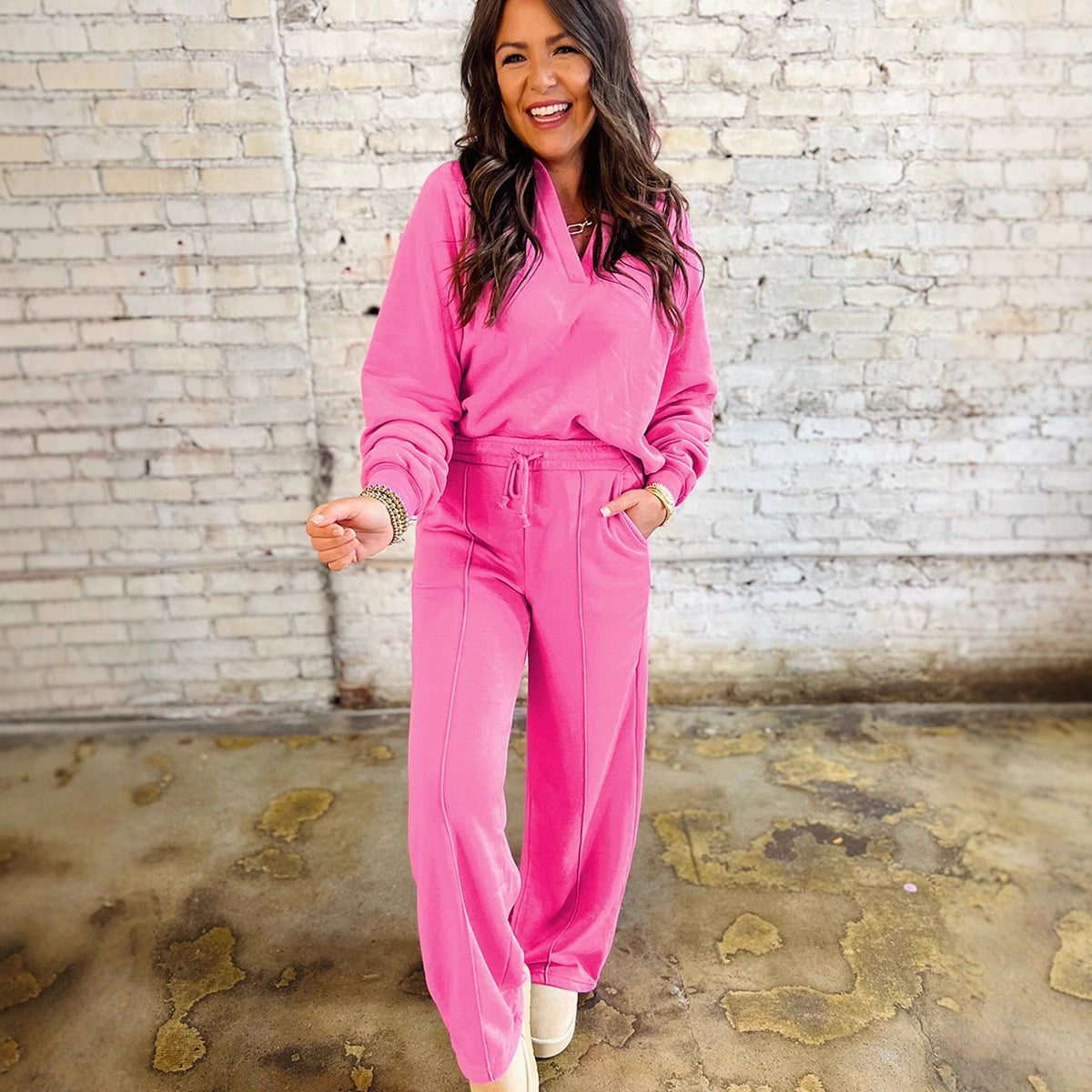 Sports Style All-match Casual Beauty Fashion Pullover Trousers Two Pieces