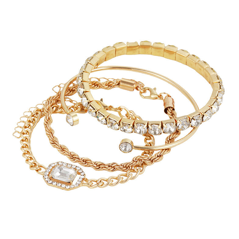 4-Piece Crystal Bracelet Set